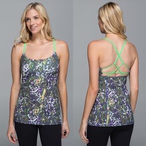 Lululemon Dancing Warrior Tank Floral Pistachio